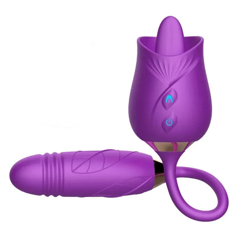 Powerful Rose 3in1 Women Sucking Vibrator Vagina Stimulator Massager Nipple Oral Massager Female Massager Sex Toys