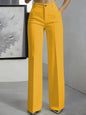 Women's High-Waisted Straight-Leg Trousers Formal Office Trousers Slim-Fit Cut Classic Solid-Colour Suit Trousers