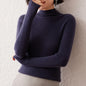 New Women's Sweater 100% Pure Cashmere High Neck Knitted Pullover Korean Version Slim Fit Hot Selling Fashionable Sweater
