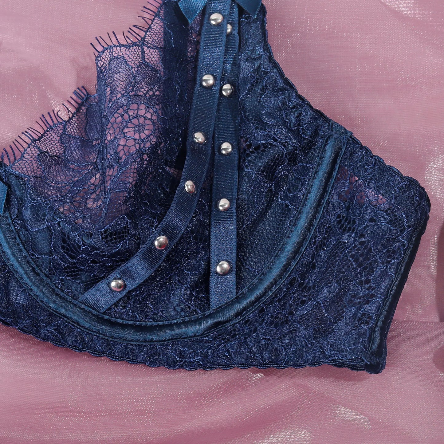 Women's Lingerie Sets Luxury Sequin Bra Belt Thong with Leg Circles Luxury Tulle Women Intimate Underwear Perspective Underwear